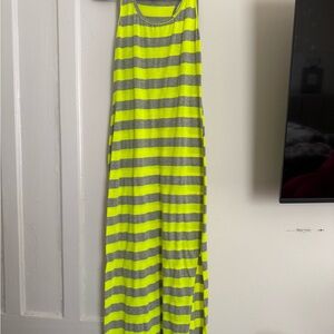 Pretty Little Things Striped Yellow and Gray Maxi Dress